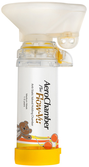 CAMERA DI TENUTA CON VALVOLA AEROCHAMBER PLUS FLOW VU PEDIATRICO MEDIUM 1-5 ANNI - Gruppofarmastore.it