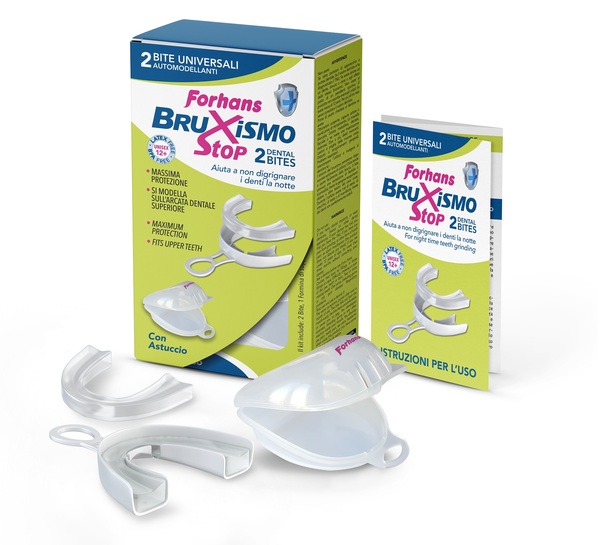 BITE UNIVERSALI AUTOMODELLANTI BRUXISMO STOP FORHANS 2 PEZZI - Gruppofarmastore.it