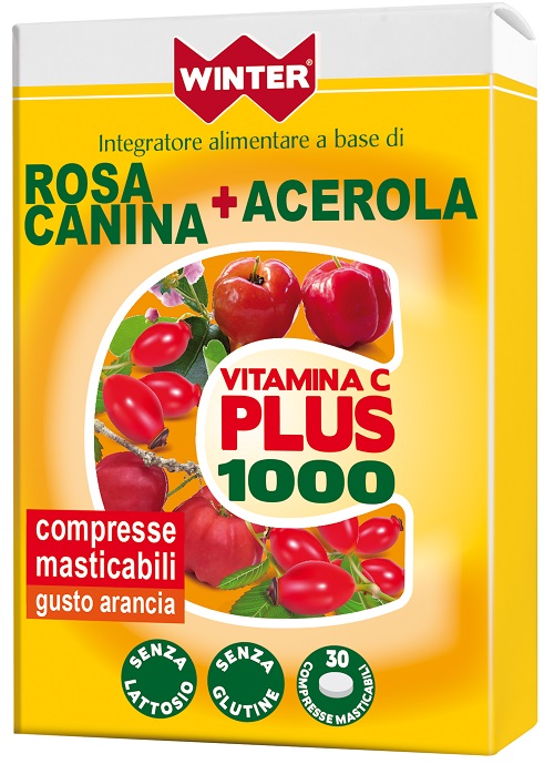WINTER VITAMINA C PLUS 1000 ROSA CANINA + ACEROLA 30 COMPRESSE MASTICABILI - Gruppofarmastore.it
