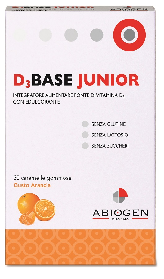 D3BASE JUNIOR 30 CARAMELLE GOMMOSE ARANCIA - Gruppofarmastore.it