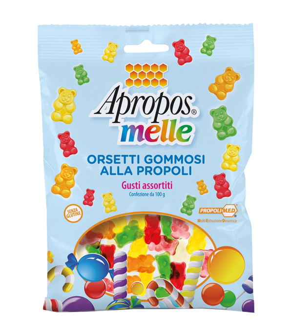APROPOS MELLE ORSETTI GOMMOSI ALLA PROPOLI GUSTI ASSORTITI 100 G - Gruppofarmastore.it