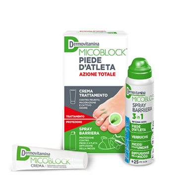 DERMOVITAMINA MICOBLOCK PIEDE D'ATLETA CREMA 30 ML + SPRAY BARRIERA 3 IN 1 100 ML - Gruppofarmastore.it