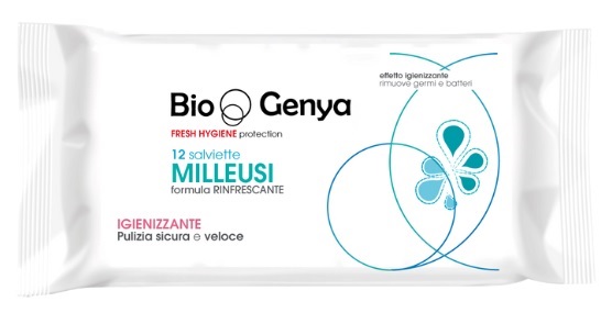 BIOGENYA FRESH HYGIENE PROTECTION 12 SALVIETTE MILLEUSI RINFRESCANTE IGIENIZZANTE - Gruppofarmastore.it