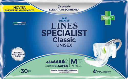PANNOLONE MUTANDINA LINES SPECIALIST CLASSIC SUPER ULTRA MM 30 PEZZI - Gruppofarmastore.it