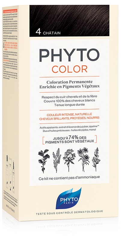 PHYTOCOLOR 4 CASTANO 1 LATTE + 1 CREMA + 1 MASCHERA + 1 PAIO DI GUANTI - Gruppofarmastore.it