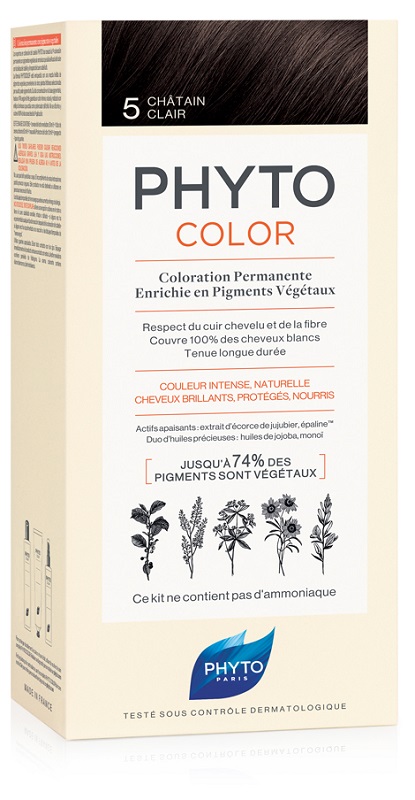 PHYTOCOLOR 5 CASTANO CHIARO 1 LATTE + 1 CREMA + 1 MASCHERA + 1 PAIO DI GUANTI - Gruppofarmastore.it