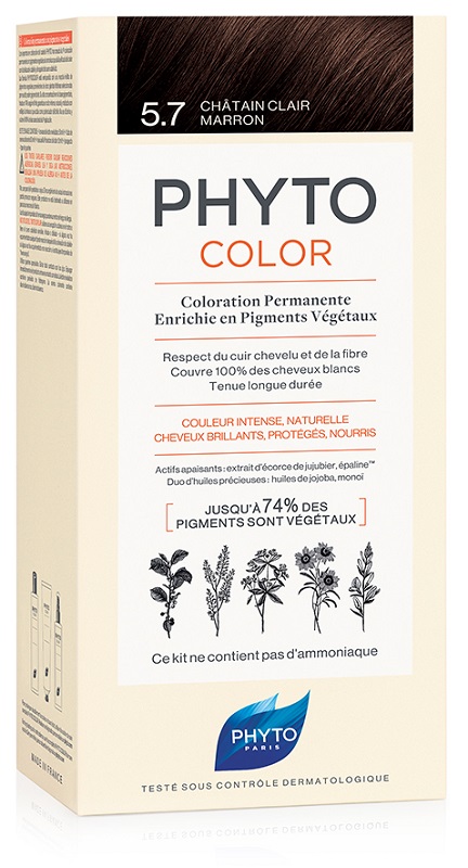 PHYTOCOLOR 5,7 CASTANO CHIARO TAB LATTE + CREMA + MASCHERA + 1 PAIO DI GUANTI - Gruppofarmastore.it