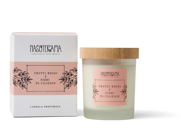 CANDELA FRUTTI ROSSI E FIORI DI CILIEGIO - Gruppofarmastore.it