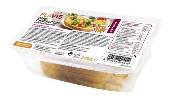 FLAVIS PANE CASERECCIO PANE APROTEICO A FETTE 220 G - Gruppofarmastore.it