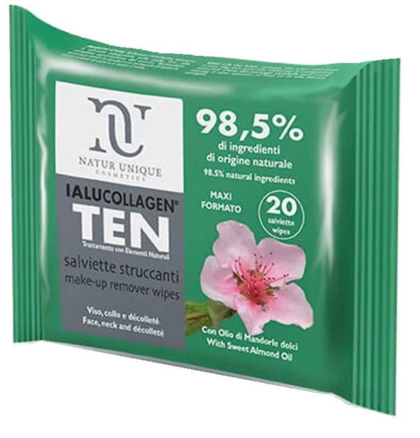 IALUCOLLAGEN TEN SALVIETTE STRUCCANTI VISO CONFEZIONE DA 20 SALVIETTE MAXI - Gruppofarmastore.it