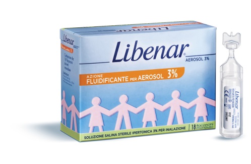 SOLUZIONE SALINA IPERTONICA 3% LIBENAR PER INALAZIONE CON AEROSOL 18 FLACONCINI MONOUSO X 4ML - Gruppofarmastore.it