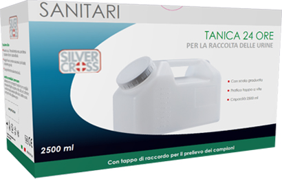CONTENITORE PER URINA STERILE SILVER CROSS 24 ORE CAPIENZA 2500 ML - Gruppofarmastore.it