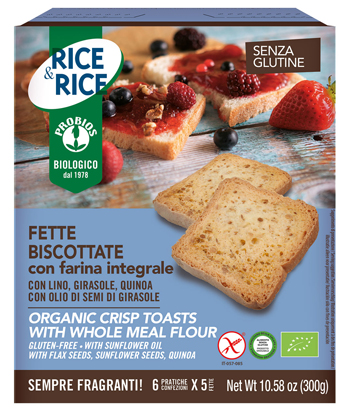 RICE&RICE FETTE BISCOTTATE CON FARINA INTEGRALE 300 G - Gruppofarmastore.it