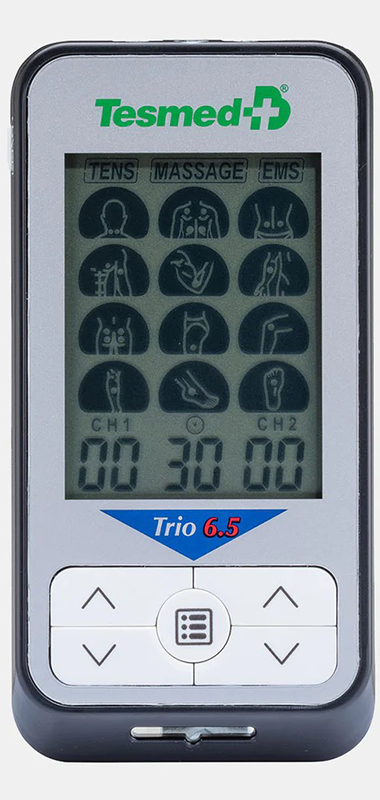 ELETTROSTIMOLATORE TERAPEUTICO TESMED TRIO 6,5 A 2 CANALI E 4 ELETTODI - Gruppofarmastore.it