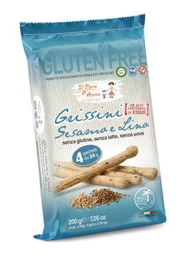 IL PANE DI ANNA GRISSINI CON SESAMO E LINO SENZA LATTE 200 G - Gruppofarmastore.it