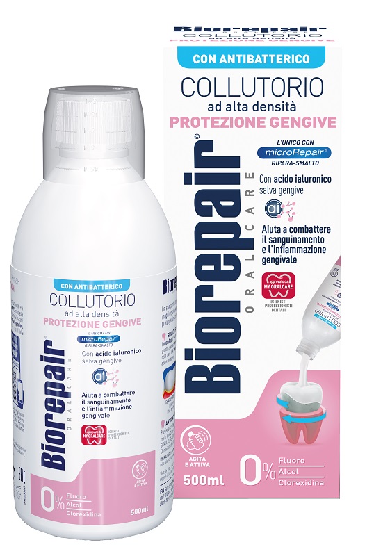 BIOREPAIR ORAL CARE COLLUTORIO ALTA INTENSITA' CON ANTIBATTERICO PROTEZIONE GENGIVE 500 ML - Gruppofarmastore.it