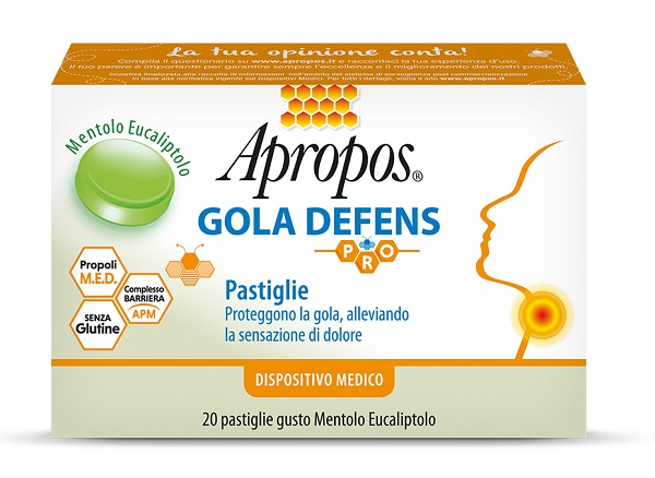 APROPOS GOLA DEFENS PRO 20 PASTIGLIE MENTOLO EUCALIPTO - Gruppofarmastore.it