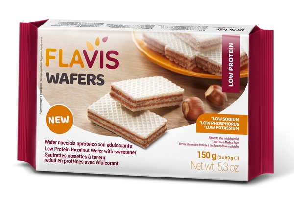 FLAVIS WAFERS NOCCIOLA APROTEICO 3 PORZIONI DA 50 G - Gruppofarmastore.it