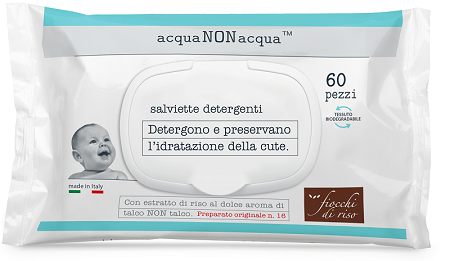 FIOCCHI DI RISO ACQUA NON ACQUA SALVIETTE DETERGENTI 60 PEZZI - Gruppofarmastore.it