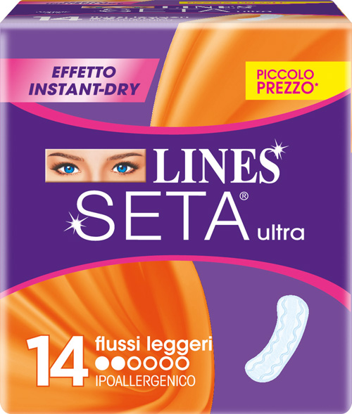 LINES SETA ULTRA ASSORBENTI PER FLUSSI LEGGERI 14 PEZZI - Gruppofarmastore.it