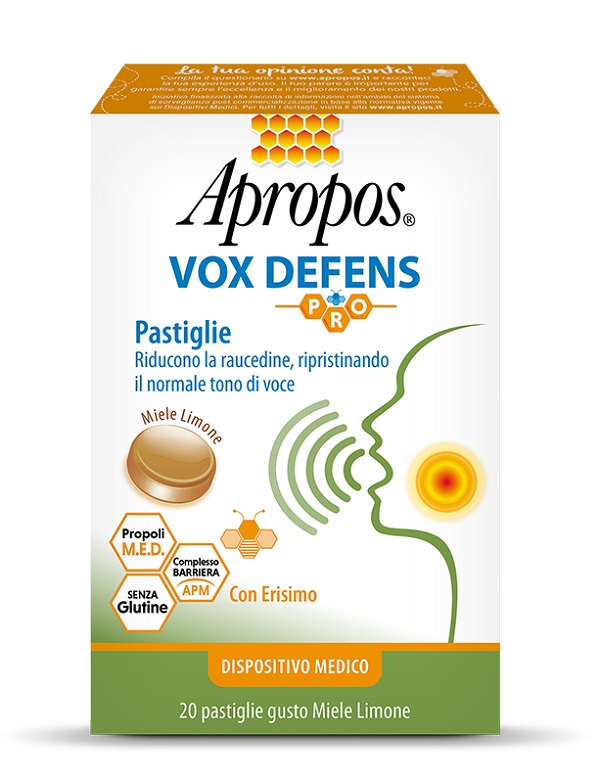 APROPOS VOX DEFENS PRO MIELE LIMONE 20 PASTIGLIE - Gruppofarmastore.it