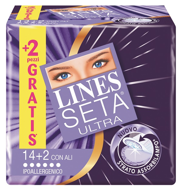 ASSORBENTE LINES SETA ULTRA CON ALI 16 PEZZI - Gruppofarmastore.it