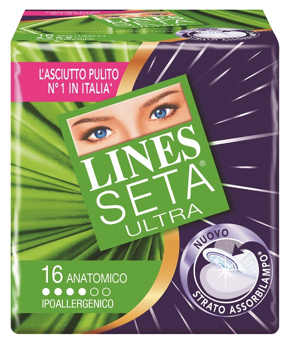 ASSORBENTE LINES SETA ULTRA ANATOMICO 16 PEZZI - Gruppofarmastore.it