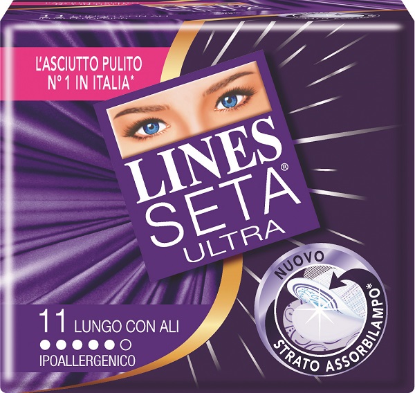 ASSORBENTE LINES SETA ULTRA LUNGO CON ALI 11 PEZZI - Gruppofarmastore.it