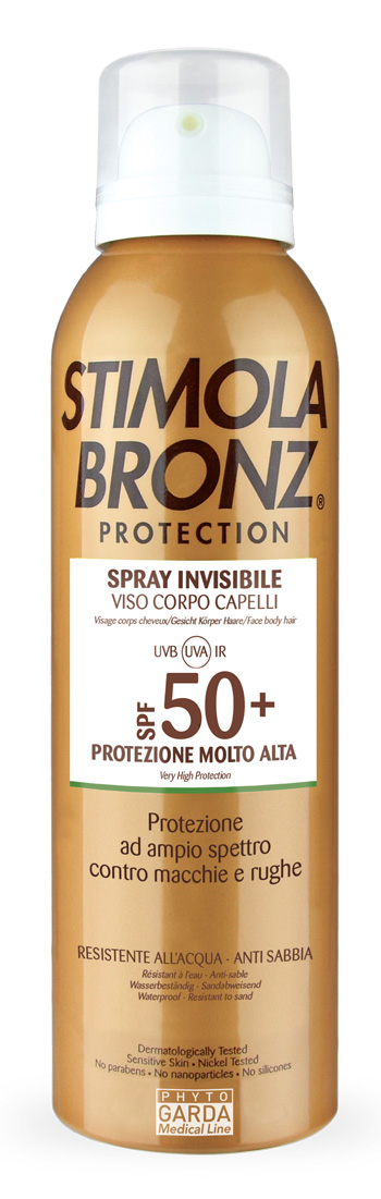 STIMOLABRONZ PROTECTION SPF50+ SPRAY INVISIBILE VISO CORPO CAPELLI 150 ML - Gruppofarmastore.it
