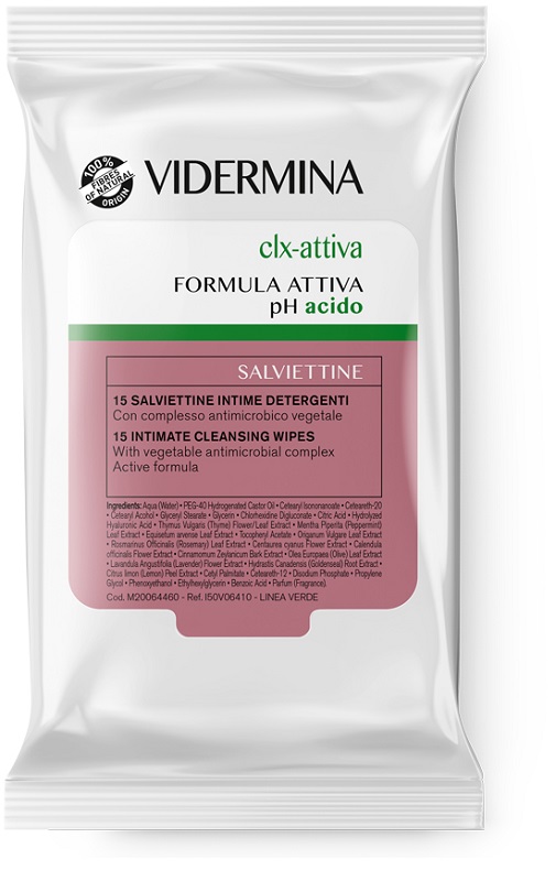 VIDERMINA CLX ATTIVA 15 SALVIETTE INTIME DETERGENTI - Gruppofarmastore.it