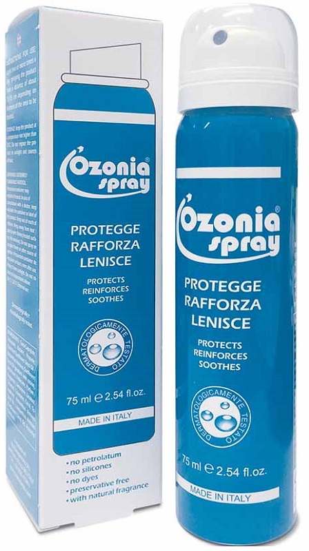 OZONIA SPRAY A BASE DI OLIO OZONIZZATO PER CUTE E MUCOSE ARROSSATE INFIAMMATE DISTROFICHE SENSIBILI 75 ML - Gruppofarmastore.it