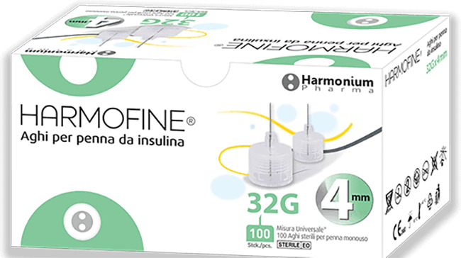 AGO HARMOFINE PENNA DA INSULINA GAUGE 32 4MM 100 PEZZI - Gruppofarmastore.it