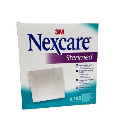 GARZA COMPRESSA NEXCARE STERIMED IN COTONE 20 FILI 18X40CM MULTILINGUAL 12 PEZZI - Gruppofarmastore.it