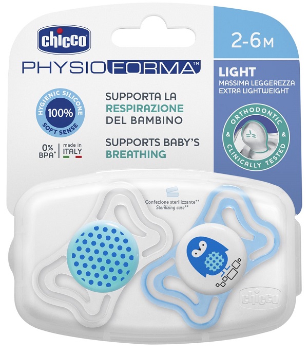 CHICCO SUCCHIETTO LIGHT BOY SILICONE 2-6 MESI 2 PEZZI - Gruppofarmastore.it