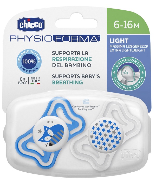 CHICCO SUCCHIETTO LIGHT BOY SILICONE 6-16 MESI 2 PEZZI - Gruppofarmastore.it