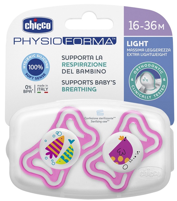 CHICCO SUCCHIETTO LIGHT GIRL SILICONE 16-36 MESI 2 PEZZI - Gruppofarmastore.it