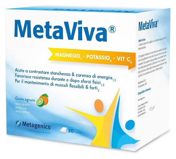 METAVIVA MAGNESIO POTASSIO VITAMINA C 20 BUSTINE - Gruppofarmastore.it