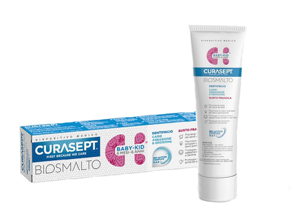 CURASEPT BIOSMALTO DENTIFRICIO BABY KID FRAGOLA 50 ML - Gruppofarmastore.it