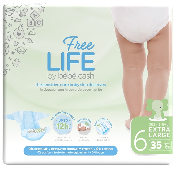 FREELIFE BY BEBECASH PANTS XL TAGLIA 6 17 KG+ GIROVITA FINO A 72 CM 18 PEZZI - Gruppofarmastore.it