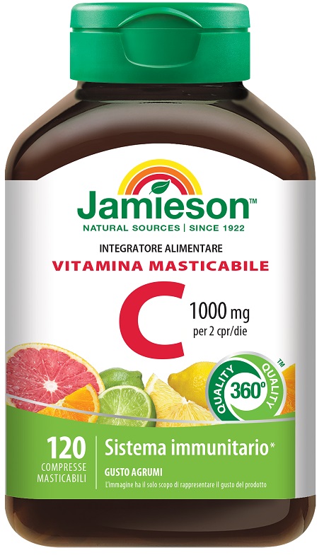 JAMIESON VITAMINA C 1000 MASTICABILE AGRUMI 120 COMPRESSE - Gruppofarmastore.it