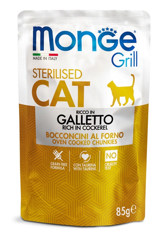 MONGE GRILL STERILIZED GALLETTO 85 G - Gruppofarmastore.it