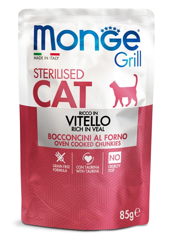 MONGE GRILL STERILIZED VITELLO 85 G - Gruppofarmastore.it