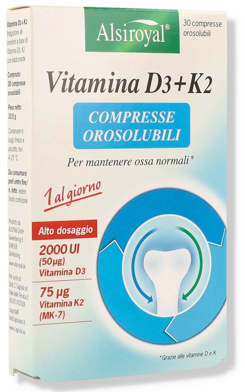 ALSIROYAL VITAMINA D3+K2 30 COMPRESSE OROSOLUBILI - Gruppofarmastore.it