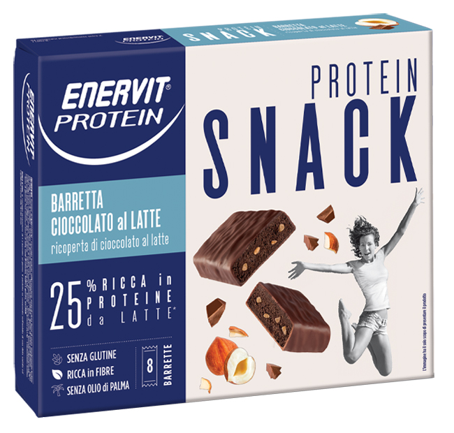 ENERVIT PROTEIN SNACK CIOCCOLATO LATTE 8 BARRETTE 27 G - Gruppofarmastore.it