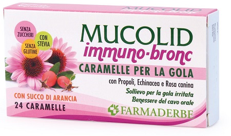 MUCOLID BRONC IMMUNO 24 CARAMELLE GUSTO ARANCIA - Gruppofarmastore.it