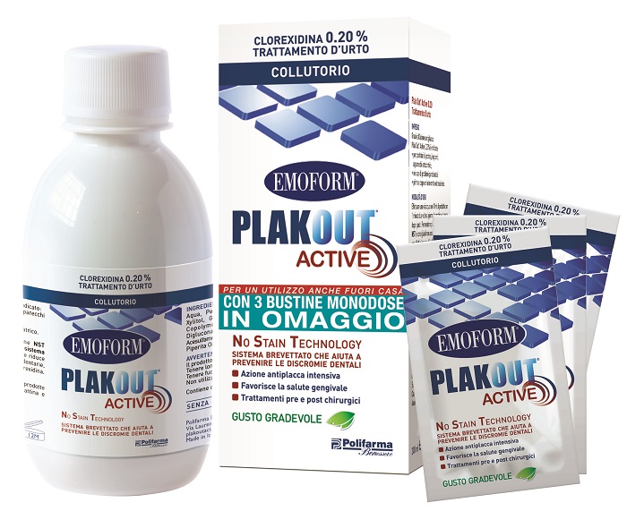 EMOFORM PLAK OUT ACTIVE 0,20% 200 ML + 3 BUSTE - Gruppofarmastore.it