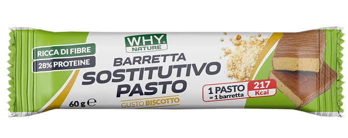 WHYNATURE BARRETTA SOSTITUTIVA PASTO BISCOTTO RICOPERTA CIOCCOLATO AL LATTE 60 G - Gruppofarmastore.it