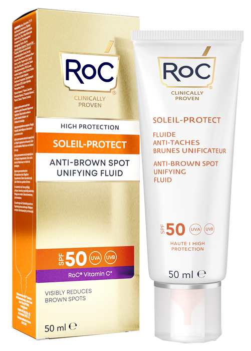 ROC FLUIDO SOLARE VISO SPF 50+ ANTIMACCHIE BRUNE  50 ML - Gruppofarmastore.it