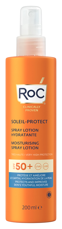ROC LOZIONE SPRAY SOLARE CORPO SPF 50+ IDRATANTE 200 ML - Gruppofarmastore.it