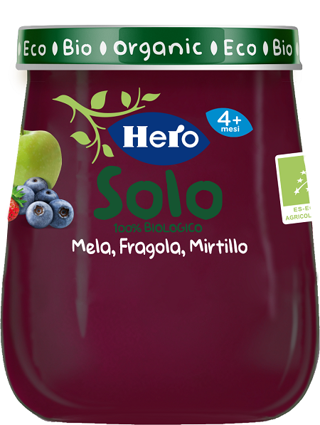 HERO BABY SOLO OMOGENEIZZATO MELA FRAGOLA MIRTILLO 120 G - Gruppofarmastore.it